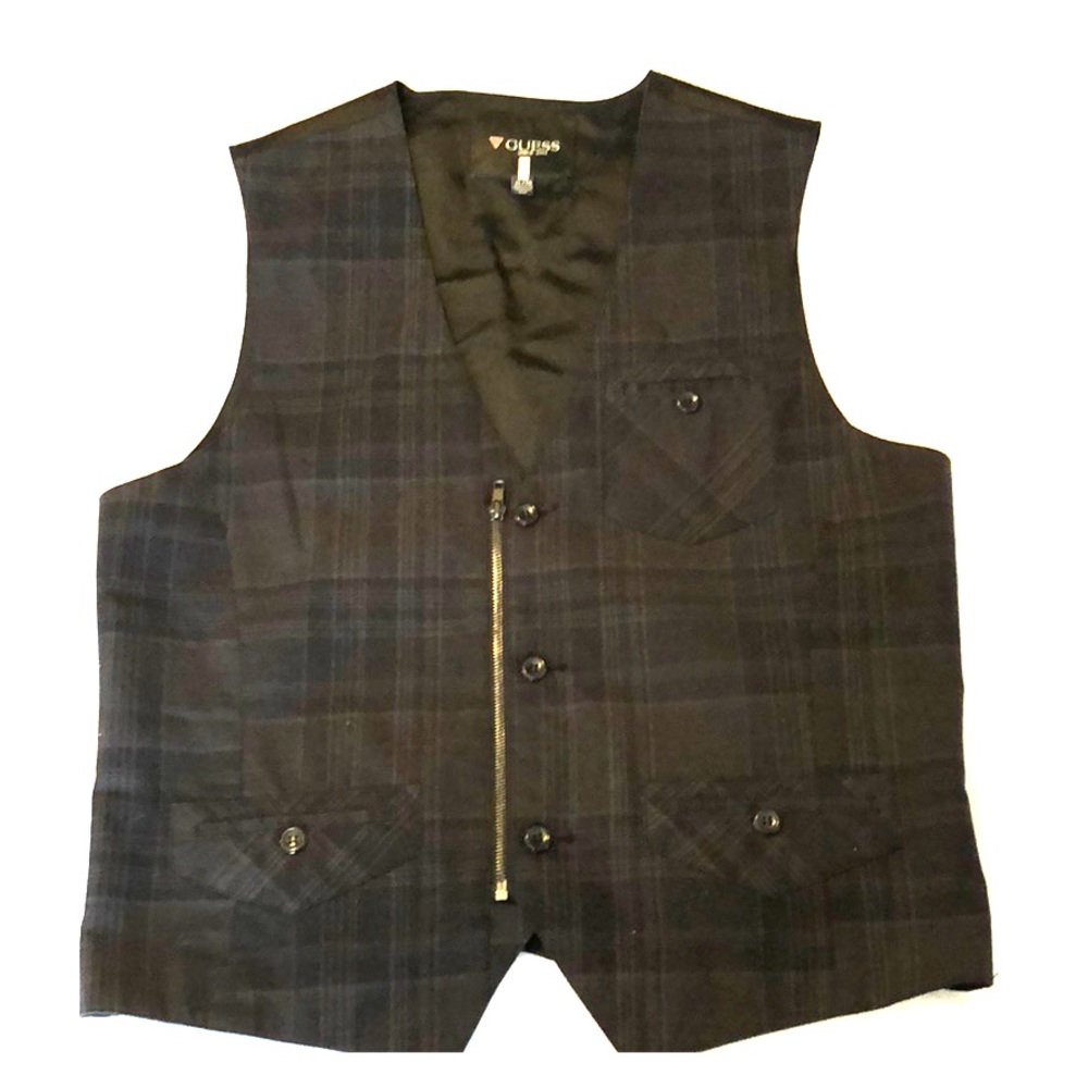 Guess Men’s Plaid Vest